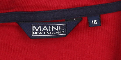 Maine New England Women's Red Cotton Polo Shirt Size 16
