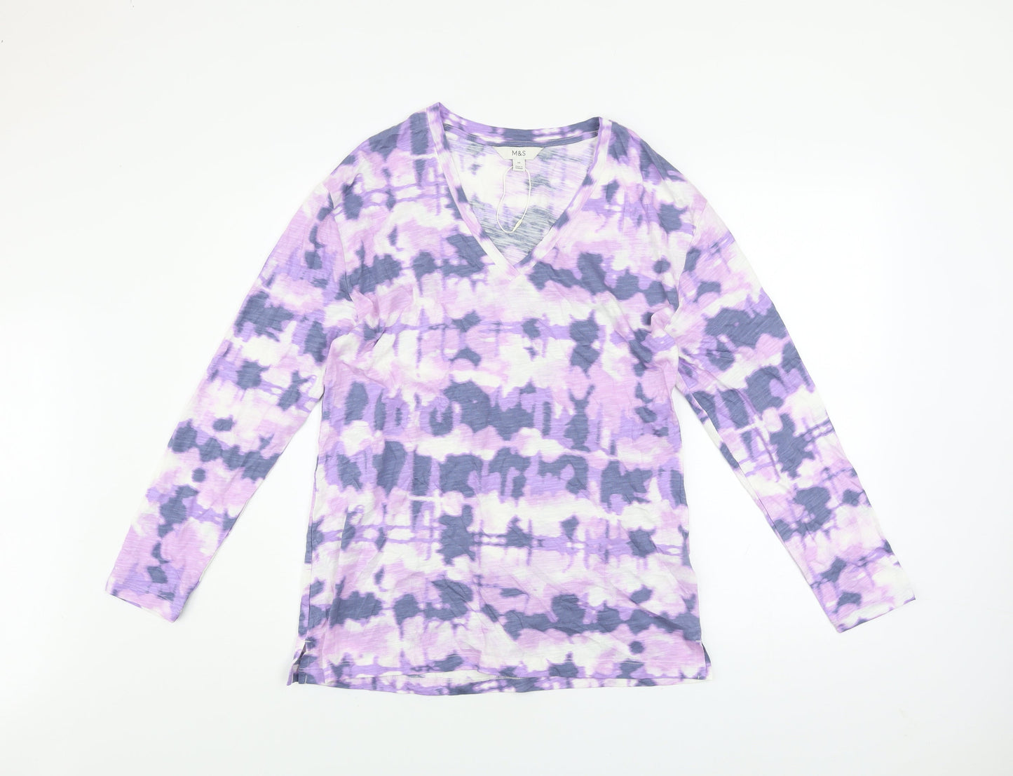 Womens UK Size 10 Marks and Spencer Multicoloured Basic T-Shirt