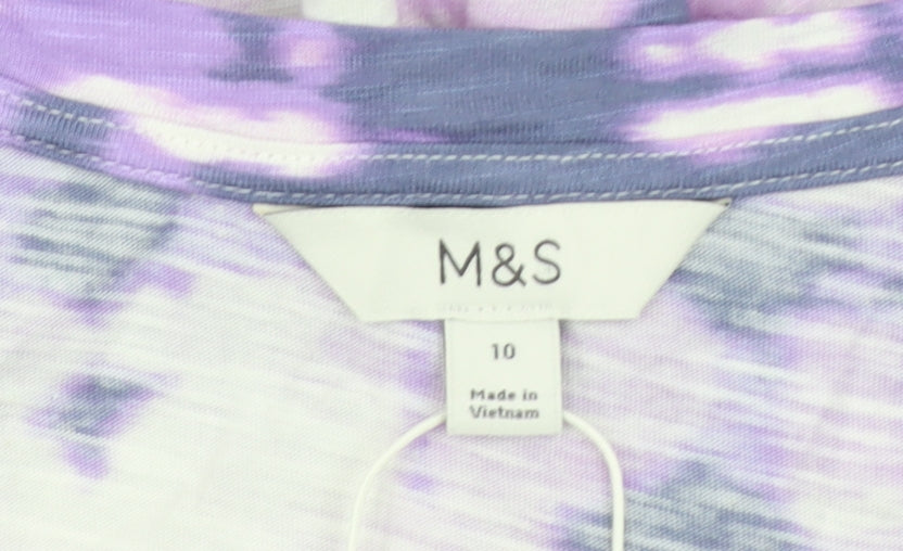 Womens UK Size 10 Marks and Spencer Multicoloured Basic T-Shirt