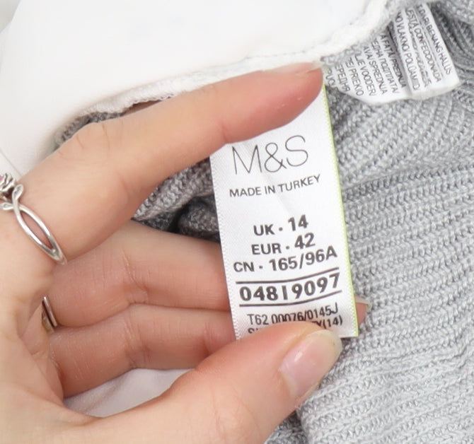 Womens UK Size 14 Marks and Spencer Grey Cardigan Jumper