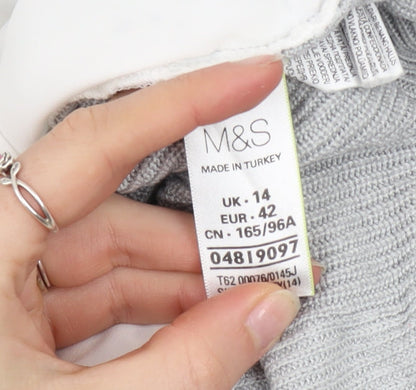 Womens UK Size 14 Marks and Spencer Grey Cardigan Jumper