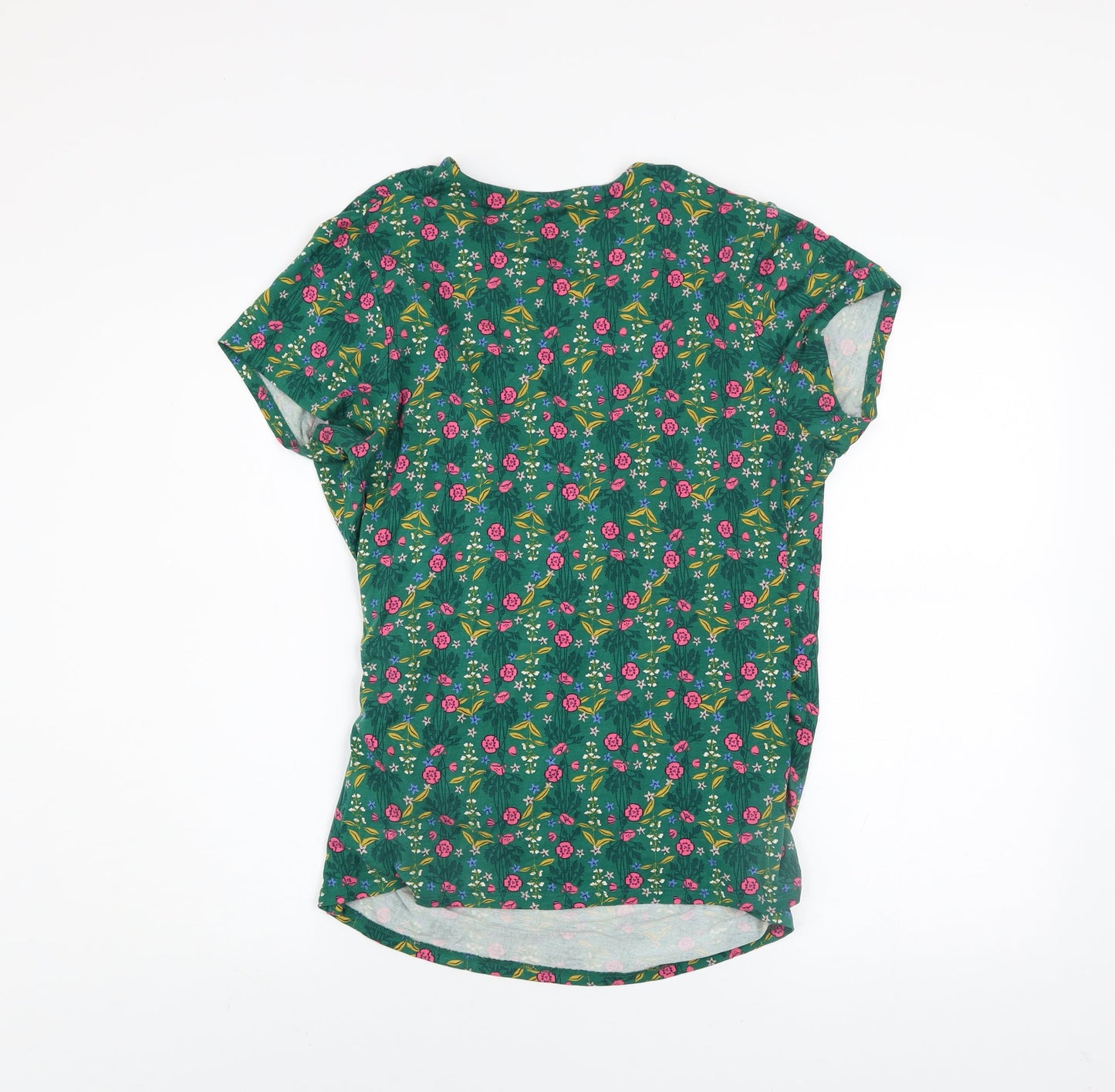 Boden Womens Green Floral Wrap Blouse Top UK 18 Short Sleeve Viscose