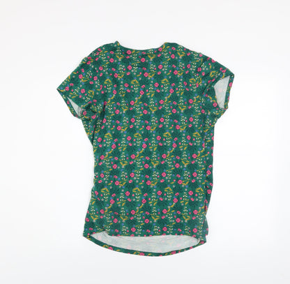 Boden Womens Green Floral Wrap Blouse Top UK 18 Short Sleeve Viscose