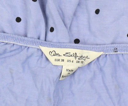 Miss Selfridge Women’s Blue Polka Dot A-Line Dress Size 10
