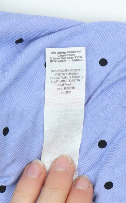 Miss Selfridge Women’s Blue Polka Dot A-Line Dress Size 10