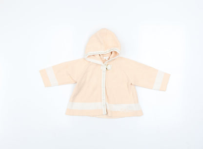 Chloé Girls Beige Hooded Knit Coat 2 Years Cotton Wool Blend