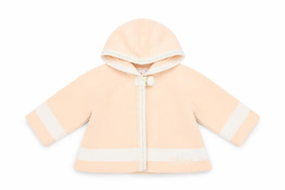 Chloé Girls Beige Hooded Knit Coat 2 Years Cotton Wool Blend