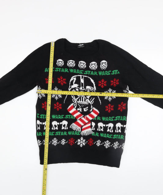 Star Wars Men’s Black M Christmas Jumper Darth Vader Knit Sweater