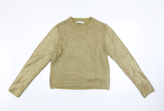 Womens UK Size 12 Zara Green Pullover Jumper