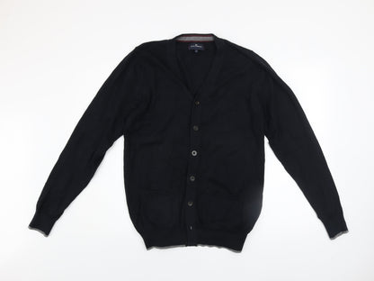 Marks and Spencer Men's Black Cotton Long Sleeve Cardigan S