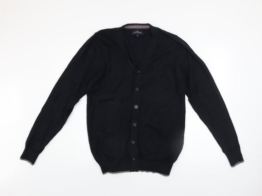 Marks and Spencer Men's Black Cotton Long Sleeve Cardigan S