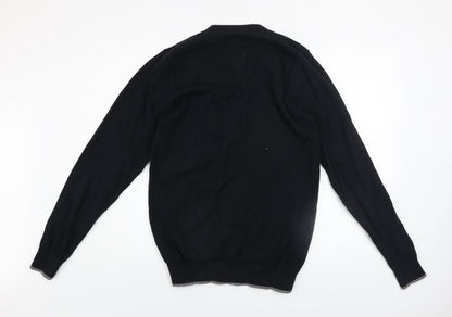 Marks and Spencer Men's Black Cotton Long Sleeve Cardigan S