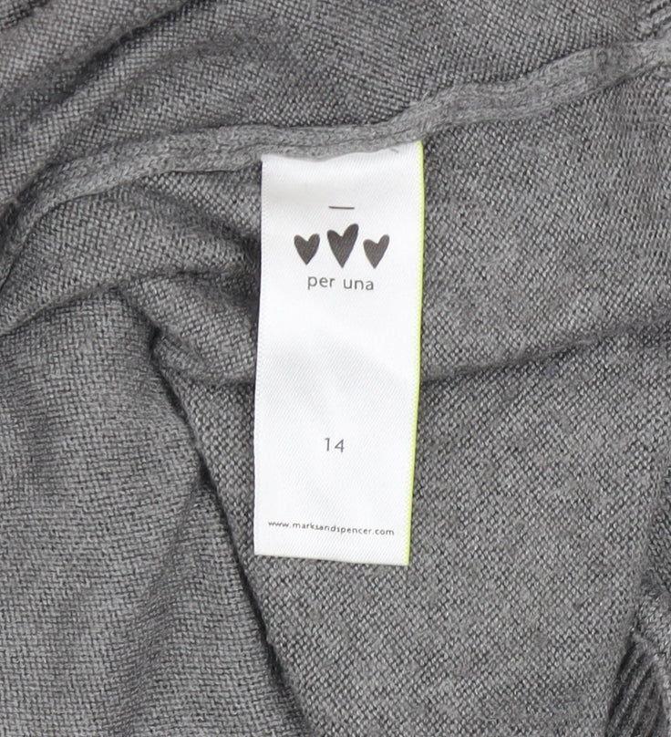 Womens UK Size 14 Marks and Spencer Grey Cardigan Jumper