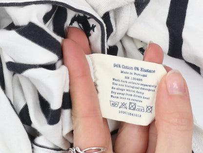 Jack Wills Women’s Black Striped Off Shoulder Cropped Top UK 12