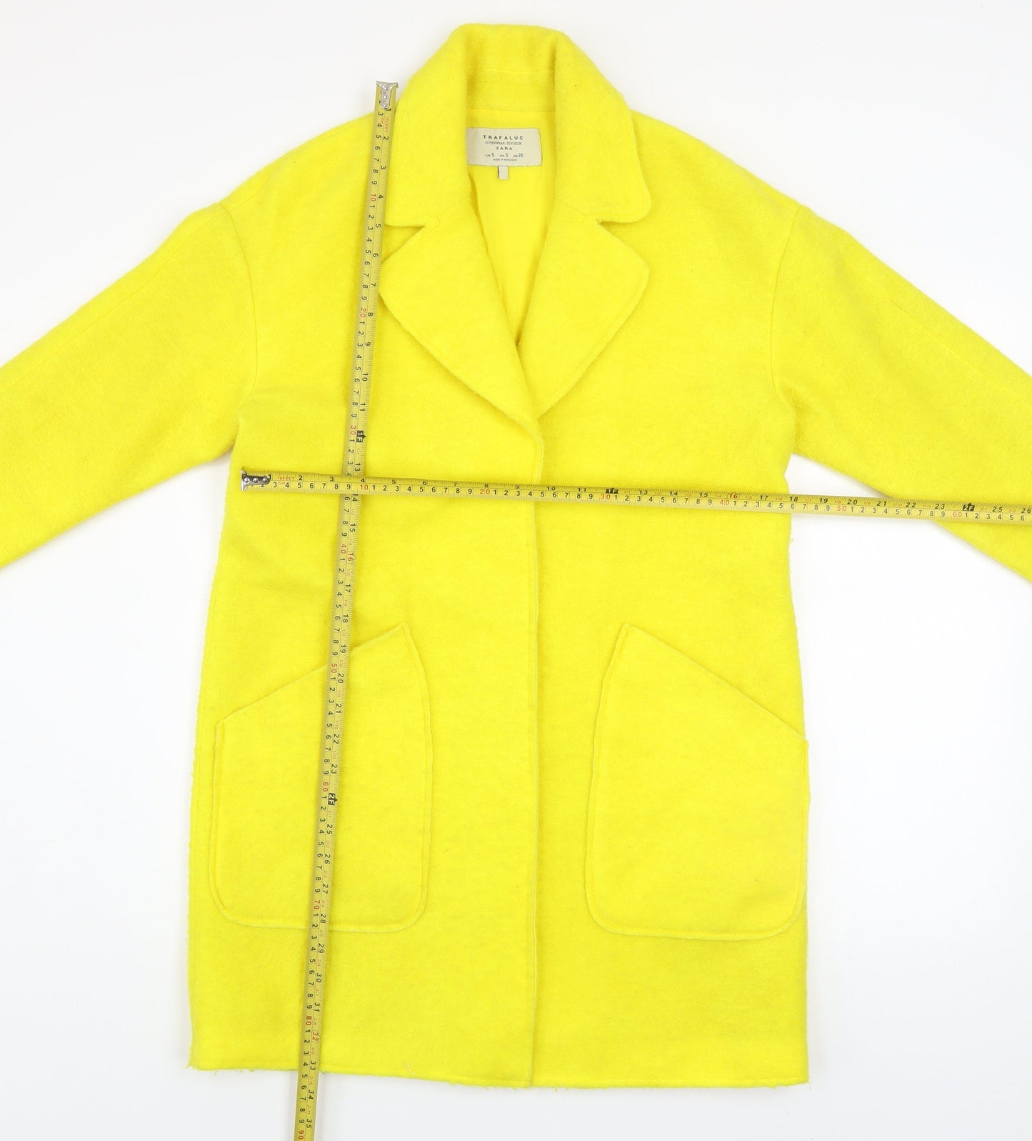 Womens UK Size S Zara Yellow Overcoat