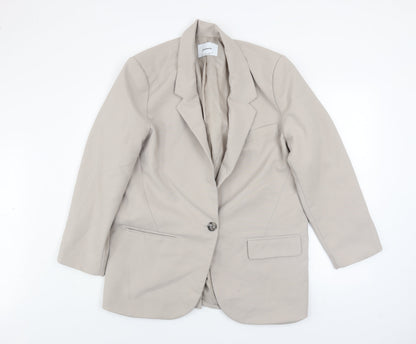 Unisex Adults UK Size L Stradivarius Beige Basic Jacket