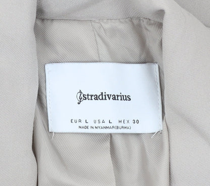 Unisex Adults UK Size L Stradivarius Beige Basic Jacket