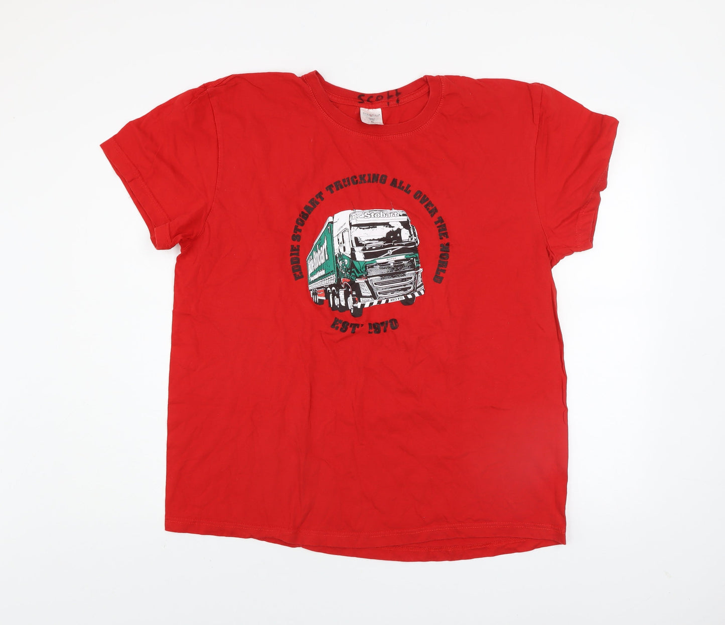 Stedman Men's Red XL Classic-T Eddie Stobart Truck Graphic T-Shirt