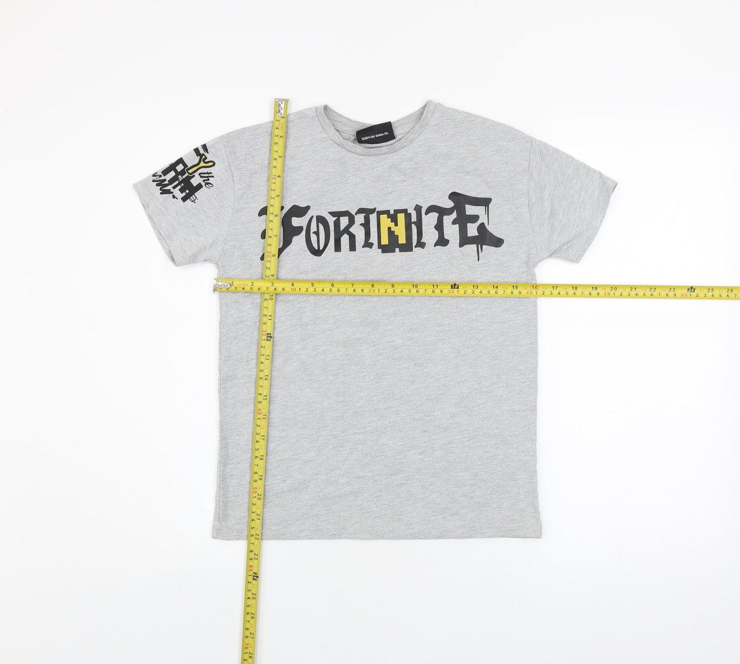 Fortnite Boys Grey Short Sleeve Graphic T-Shirt Size M Cotton Blend