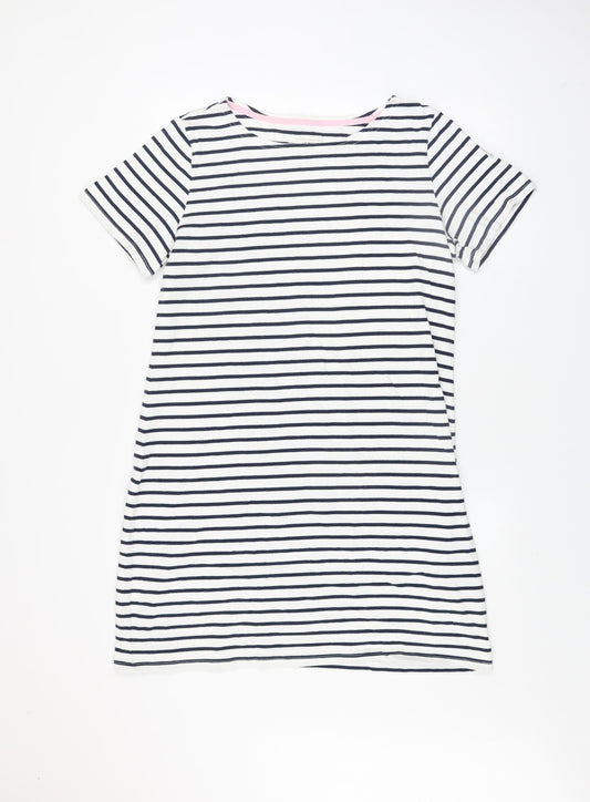 Joules Women's Navy Striped Cotton T-Shirt Dress Size 16