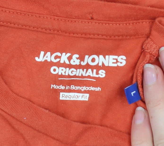 Mens UK Size L JACK & JONES Orange  T-Shirt