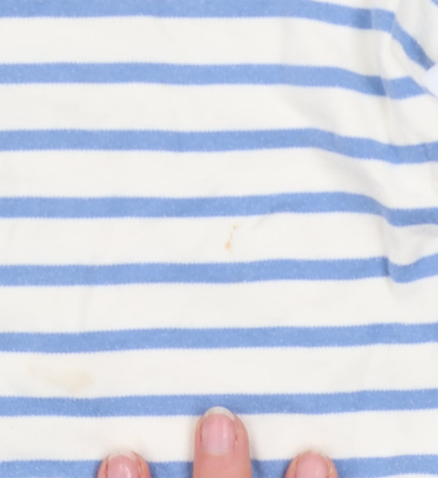 Joules Girls Blue Striped Long Sleeve Cotton Nautical T-Shirt 8 Years