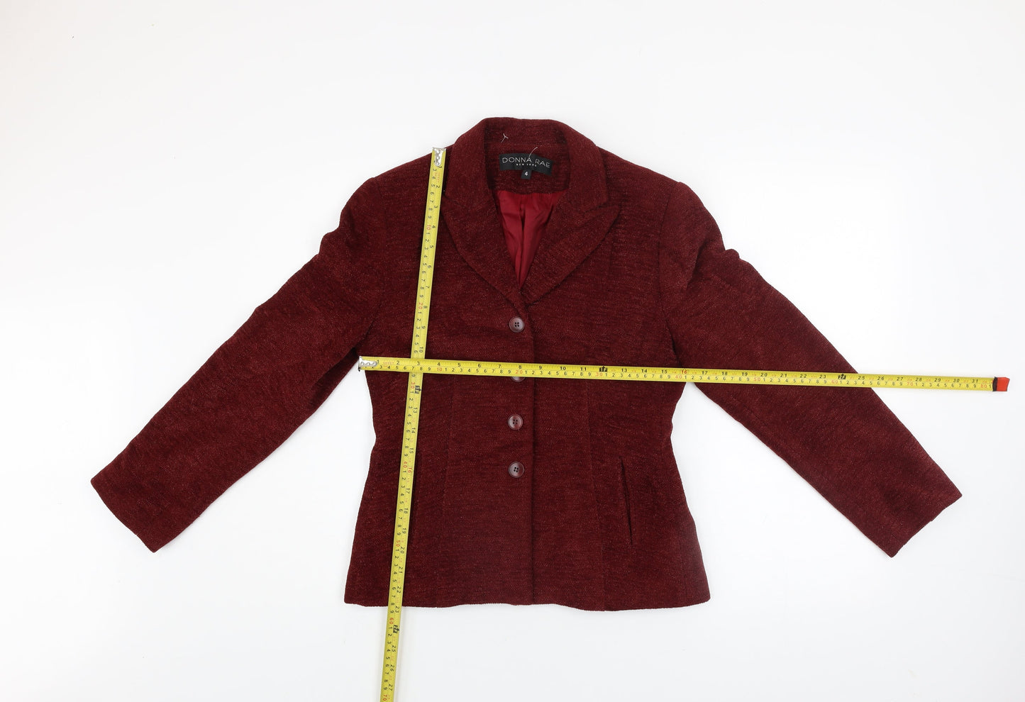 Womens UK Size 8 Donna Rae Red Basic Jacket