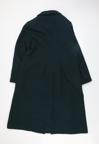 Marks and Spencer Women’s Green Wool Blend Long Overcoat UK 16