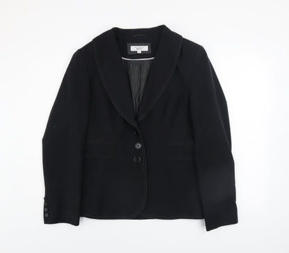 Next Women Black Tailored Shawl Lapel Blazer Size 14
