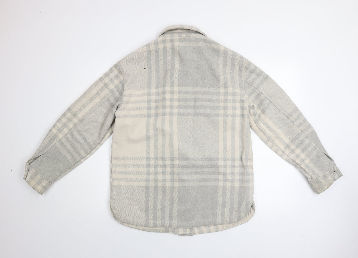 New Look Womens Grey Check Shacket Jacket Size 8 Regular Fit