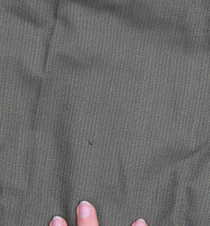 Hugo James Men's Green 40x34 Wool Blend Pleated Dress Trousers