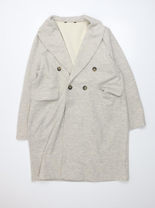 F&F Women’s Beige Buttoned Knit Coatigan L Long Sleeve Casual