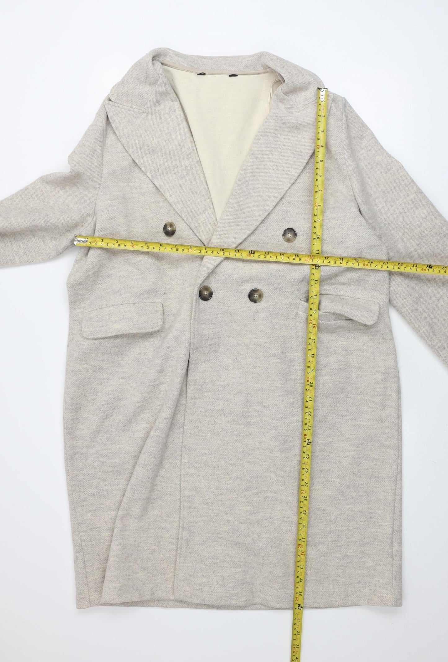 F&F Women’s Beige Buttoned Knit Coatigan L Long Sleeve Casual