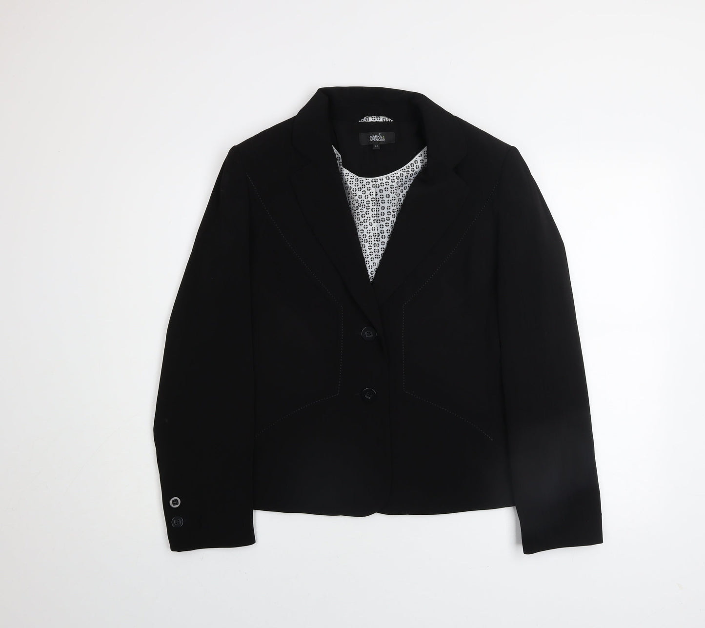 Marks and Spencer Women's Black Size 14 Tailored Blazer Jacket