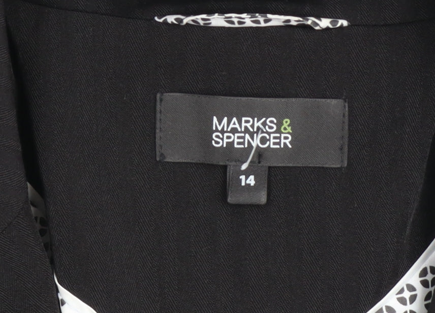 Marks and Spencer Women's Black Size 14 Tailored Blazer Jacket
