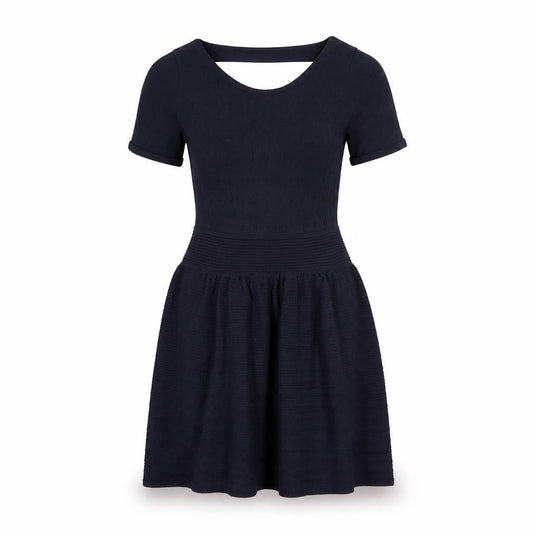 Front view of French Connection Women Blue, size 10, Fit & Flare Knit Dress