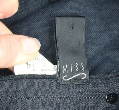 Miss Selfridge Women's Black Velvet Off Shoulder Dress Size 14