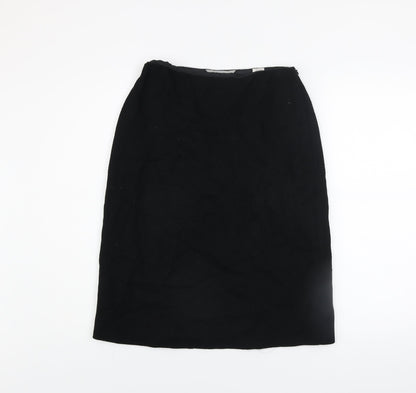 Marks and Spencer Women’s Black Wool Pencil Skirt Size 10 Knee Length