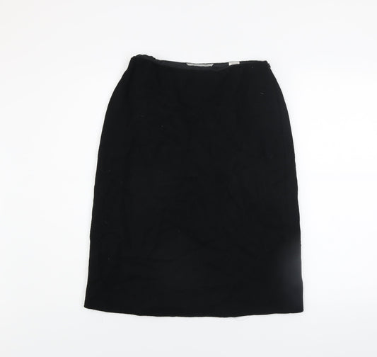 Marks and Spencer Women’s Black Wool Pencil Skirt Size 10 Knee Length