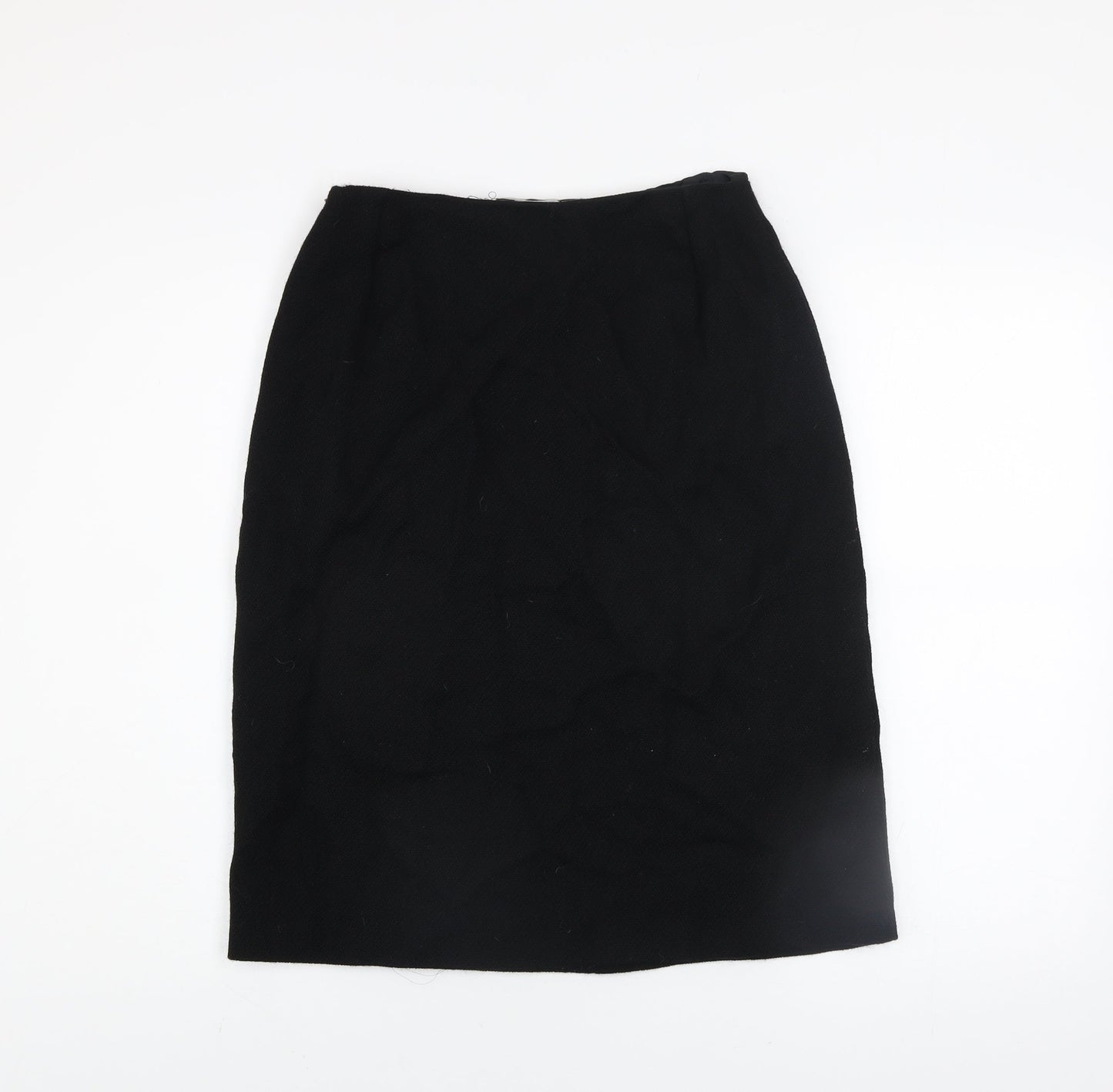 Marks and Spencer Women’s Black Wool Pencil Skirt Size 10 Knee Length