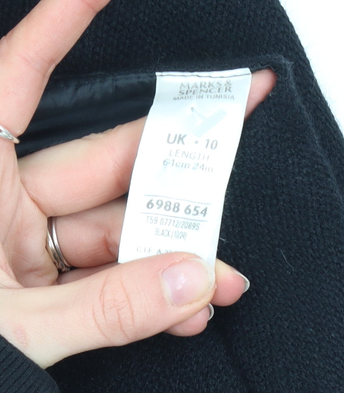 Marks and Spencer Women’s Black Wool Pencil Skirt Size 10 Knee Length