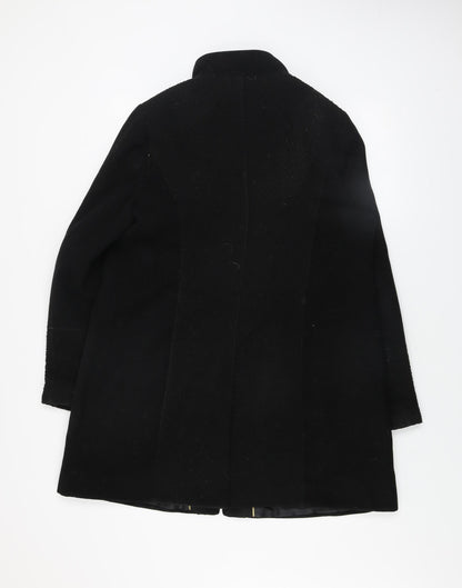 Marks and Spencer Womens Black Size 16 Mid-Length Zip Coat