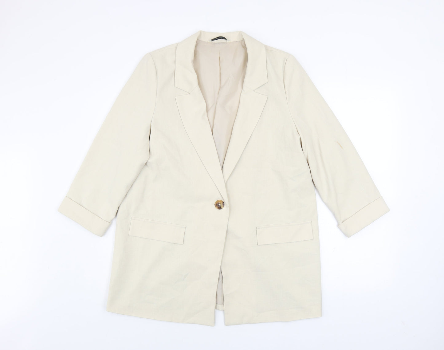 George Women Beige Single-Breasted Blazer Jacket Size 12