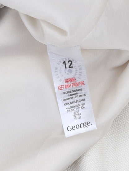 George Women Beige Single-Breasted Blazer Jacket Size 12