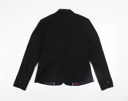 Jigsaw Womens Black Wool Blend Single-Breasted Blazer UK 12
