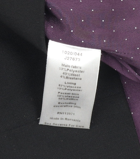 Jigsaw Womens Black Wool Blend Single-Breasted Blazer UK 12