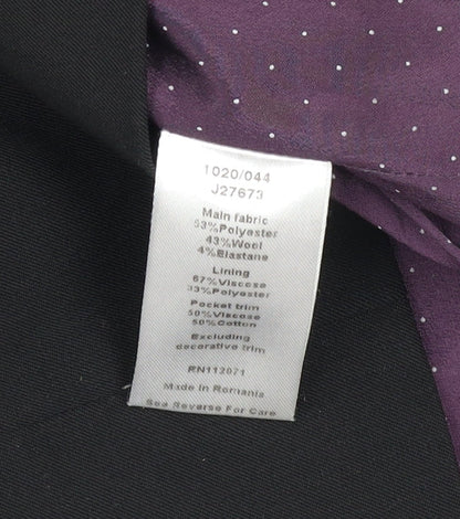 Jigsaw Womens Black Wool Blend Single-Breasted Blazer UK 12