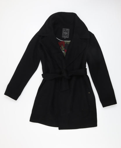 Womens UK Size XS Kaporal Black Overcoat