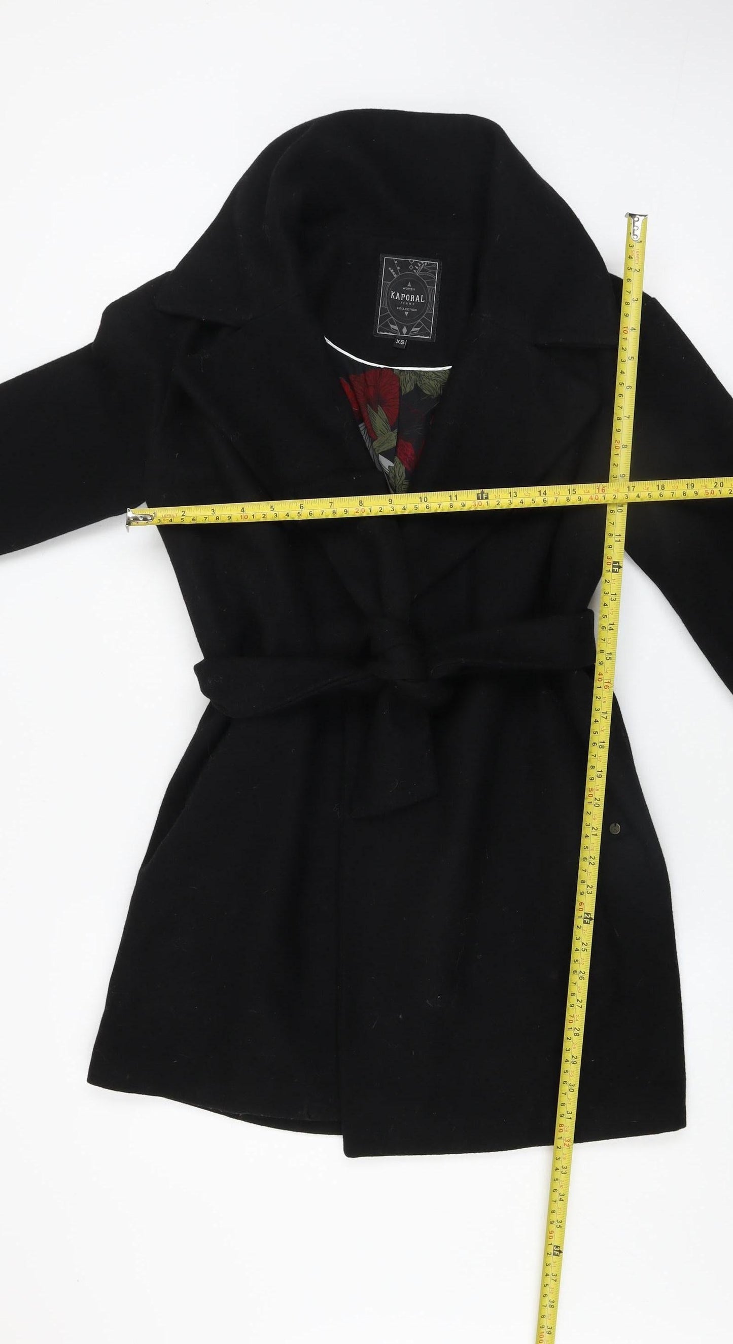 Womens UK Size XS Kaporal Black Overcoat