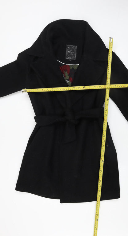 Womens UK Size XS Kaporal Black Overcoat